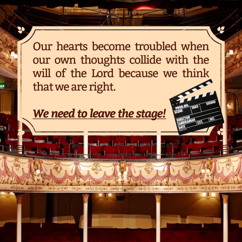 We need to leave the stage.