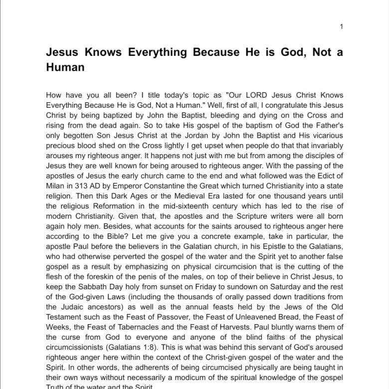 Jesus Knows Everything Because He is God, Not a Human